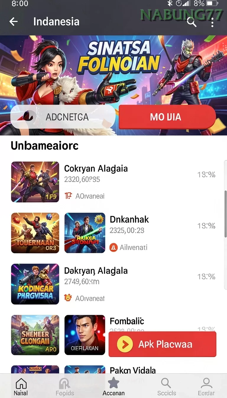 Cuplikan layar TINJU55 — aktivitas